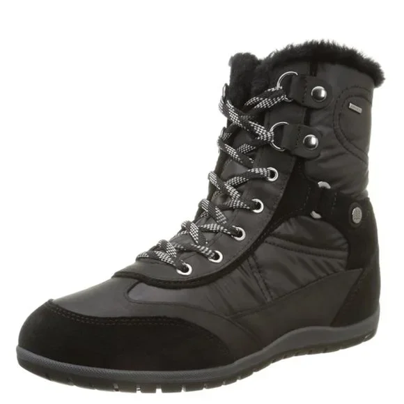 Geox Womens Arabelle B Abx Snow Boots Brown Mid Calf Zipper Faux Fur 9 EUR 39 EB